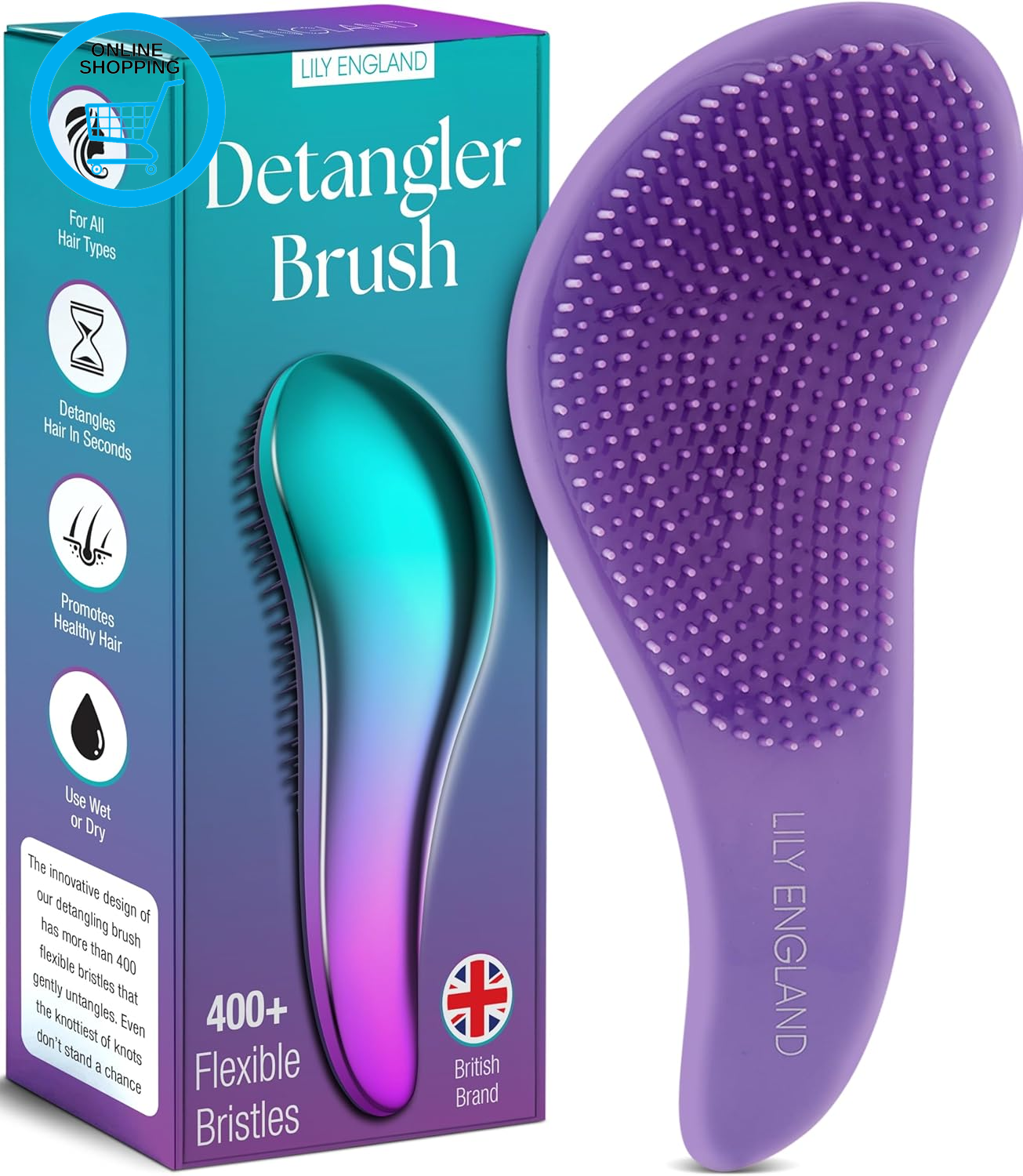 Detangle Hair Brush for Thick, Curly & Straight Hair - Detangling Hairbrush for