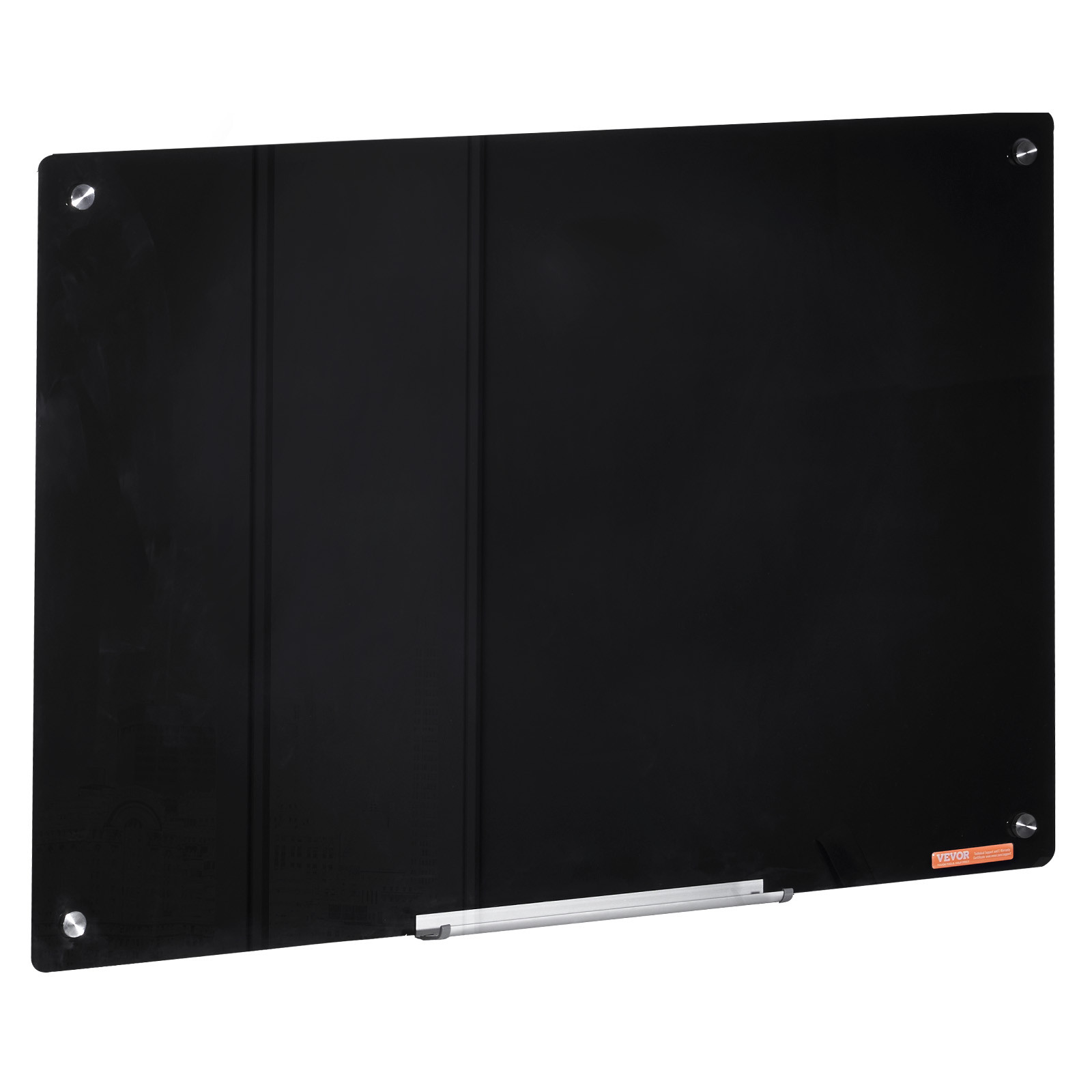 VEVOR Magnetic Glass Whiteboard Dry-Erase Board 36"x24" Wall-Mounted Black