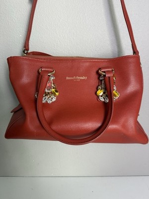 Russell & Bromley Orange Tote Bag Zip Closure, Inner Pockets, Gold Hardware