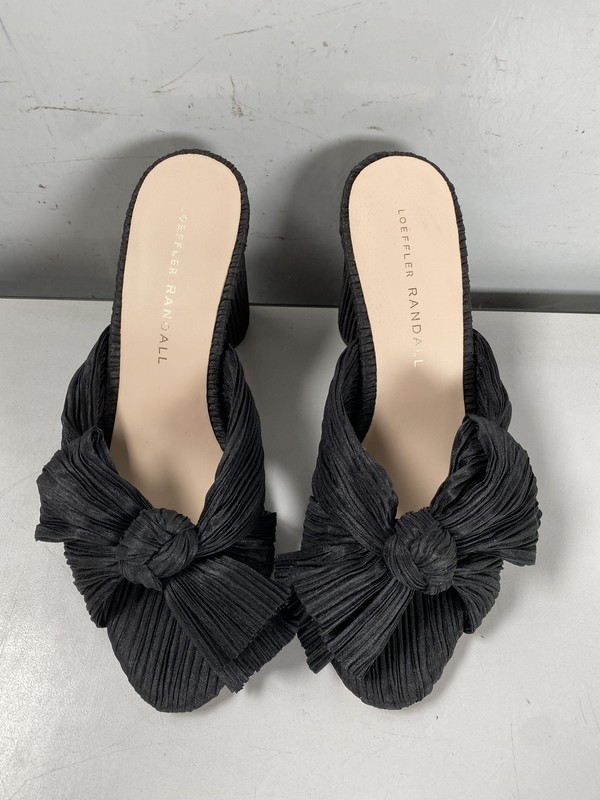 Loeffler Randall Women's Penny Pleated Bow Heel Slide Sandals Size US6.5 EU37