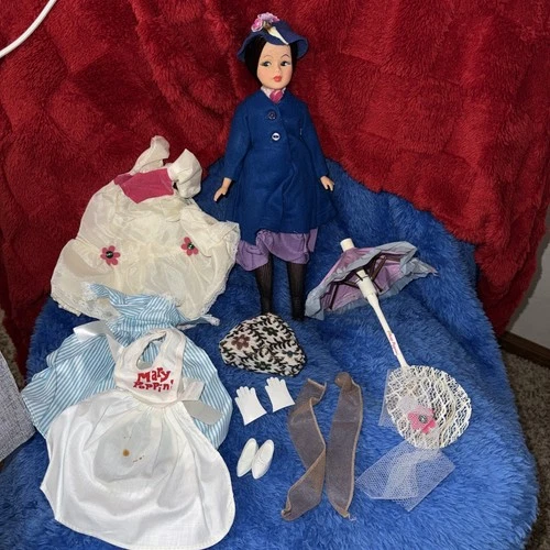 Vintage Mary Poppins Doll 12" w/ Clothing and Accessories Horsman