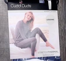 Cuddl Duds Womens Stretch Thermal Leggings Small Warm Layers Plaid NWT