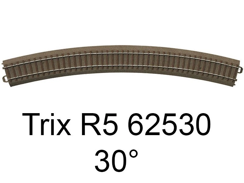 TRIX Rail courbe voie C rayon R5 30 degrés HO - Trix 62530 - Photo 1/1