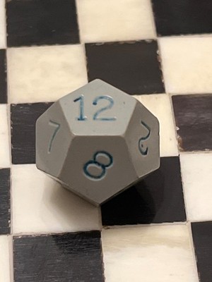 Vintage Gamescience d12 opaque gray rpg ad&d dice 121524@