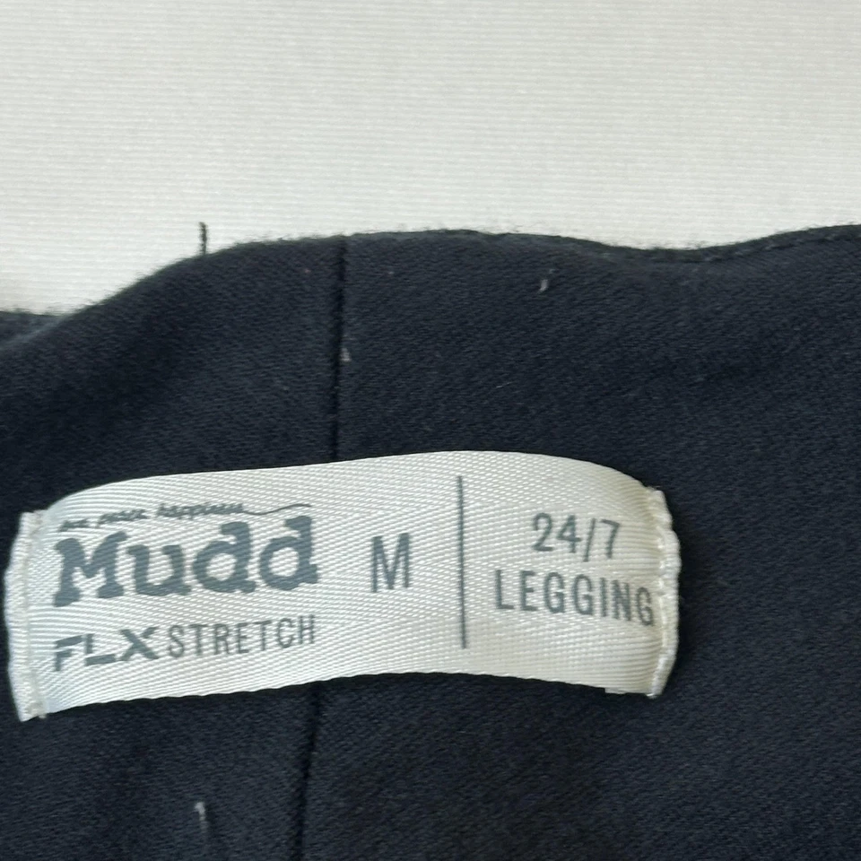 Mudd 紧身裤女式中号黑色 FLX 弹力 24/7 人造皮革装饰口袋 — 第 3/4 张图片