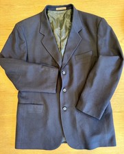 Cellini 42 REG Navy 3 Button Blazer Jacket Sport Suit Coat  100% Wool
