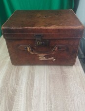 Antique Henry Heath Leather Hat Box / Traveling Trunk - Oxford St London
