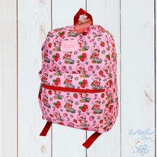 NWT STRAWBERRY SHORTCAKE KIDS ALL OVER PRINT BACKPACK W BOTTLE POCKET  KEYCHAIN