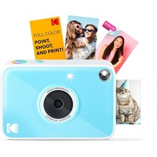 Kodak Printomatic+ Fotocamera Digitale Istantanea 10MP Con Led Rgb, Stampa Foto A Colori Su Carta Zink 2X3” – Blu