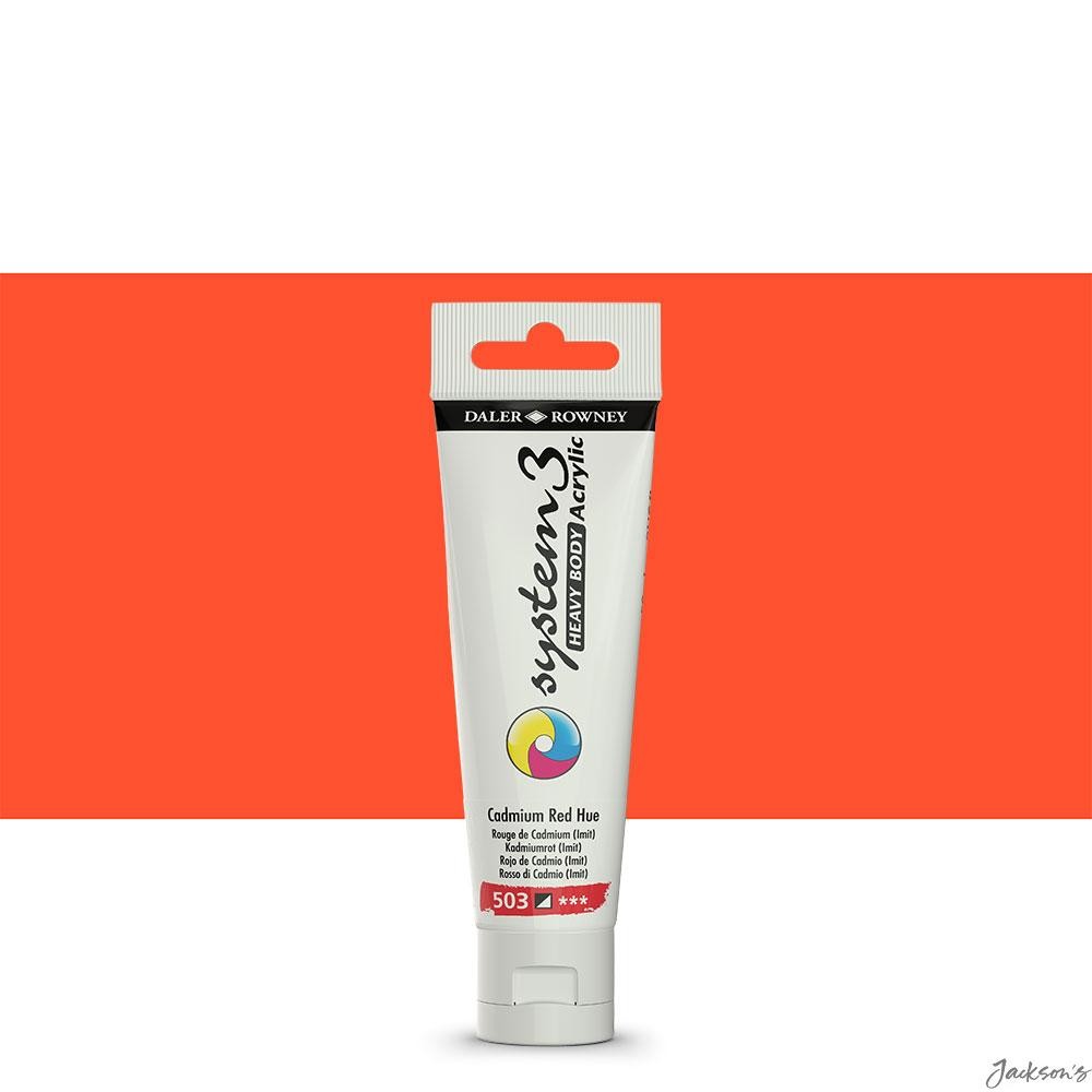 Daler-Rowney System3 Heavy Body Acrylic Paint 59ml Cadmium Red Hue Impasto