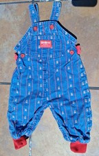 Vintage OshKosh B'Gosh Vestbak Overalls Bubble Romper Bears Denim 6-9 Months