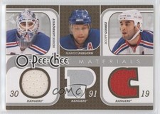 2008 O-Pee-Chee Triple Materials Scott Gomez Markus Naslund Henrik Lundqvist 2a8