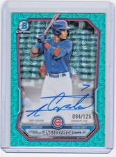 2026 Bowman Chrome ANGEL CEPEDA Prospect RC AQUA Mojo Refractor Auto #094/125