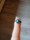 Vintage Native American Navajo Sterling Silver and Turquoise Ring Size 5.5 — photo 4