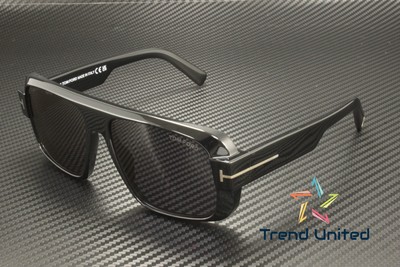 Tom Ford FT1101 01A Plastic Shiny Black Smoke 58 mm Men's Sunglasses