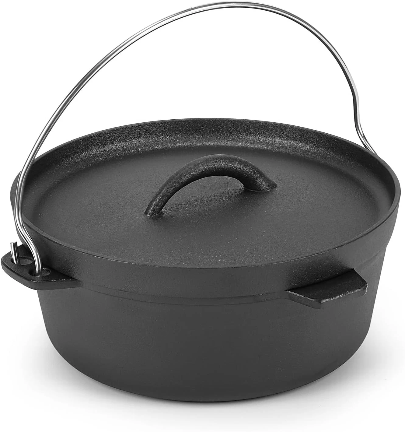 Cast Iron Dutch Oven Pot with Lid, for Small Dishes, Side Dishes, Camping Cookwa