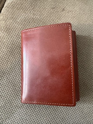 Stone Mountain Leather Trifold Wallet Burgundy Brown Red