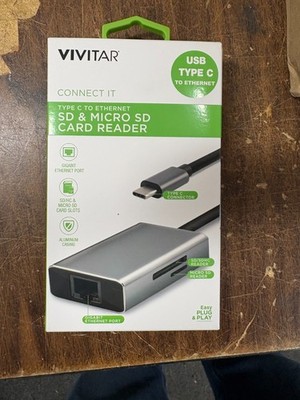 Vivitar Type-C to Ethernet SD and Micro SD Card Reader 