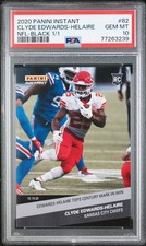 PSA 10 GEM Clyde Edwards-Helaire 2020 Panini Instant #82 Rookie Card Black 1/1