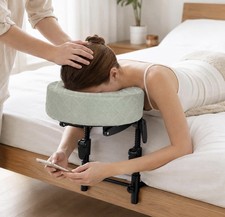 Massage Headrest for Bed, Adjustable Face Cradle W Pillow  Case, Portable Green