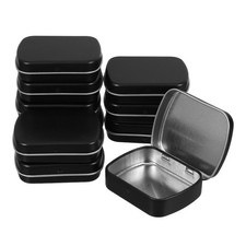 10 Pcs Compact Metal Tinplate Storage Boxes Small Containers With Top Lid