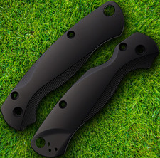 Flytanium Black DLC Coated Titanium Handles For Spyerco Paramilitary 2 Knife