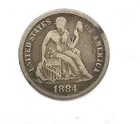 1884 Liberty Seated Silver Dime 10c US Coin You Grade It B14