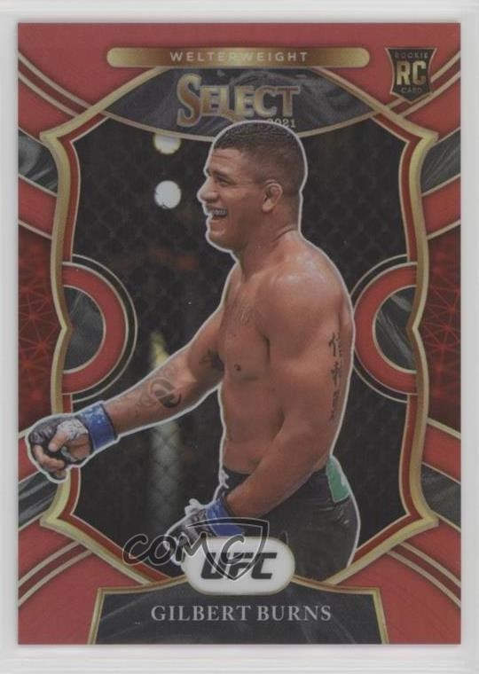 2021 Panini Select UFC Concourse Red Prizm 82/99 Gilbert Burns #34 Rookie RC r1i
