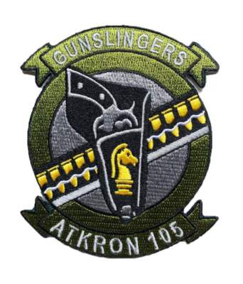 VA-105 Gunslinger Squadron Patch    Sew on, 4 in
