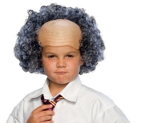 Funny Bald Man Wig Mad Scientist Curly Hair Sides Children S