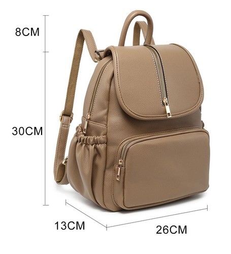 Mochila Bolso Trasero Mochila Mediano Cubierta Deco con Cremallera Mujer Imitación Cuero Boutique - Imagen 5 de 26
