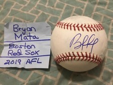 BRYAN MATA SIGNED  MAJOR LEAGUE BASEBALL/ BOSTON RED SOX PROSPECT; 2019 AFL