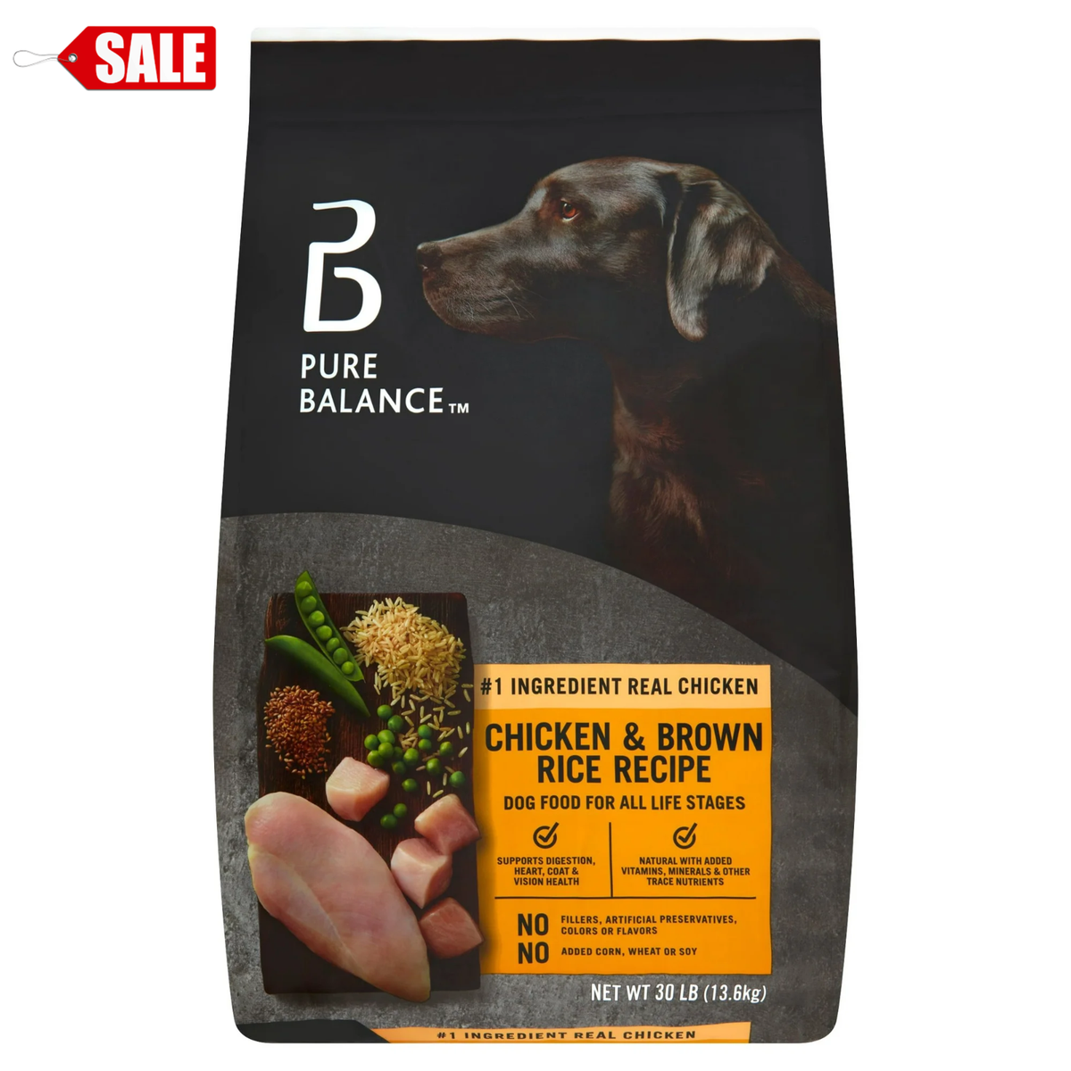 Pure Balance Chicken Brown Rice Recipe Dry Dog Food, 30 lbs