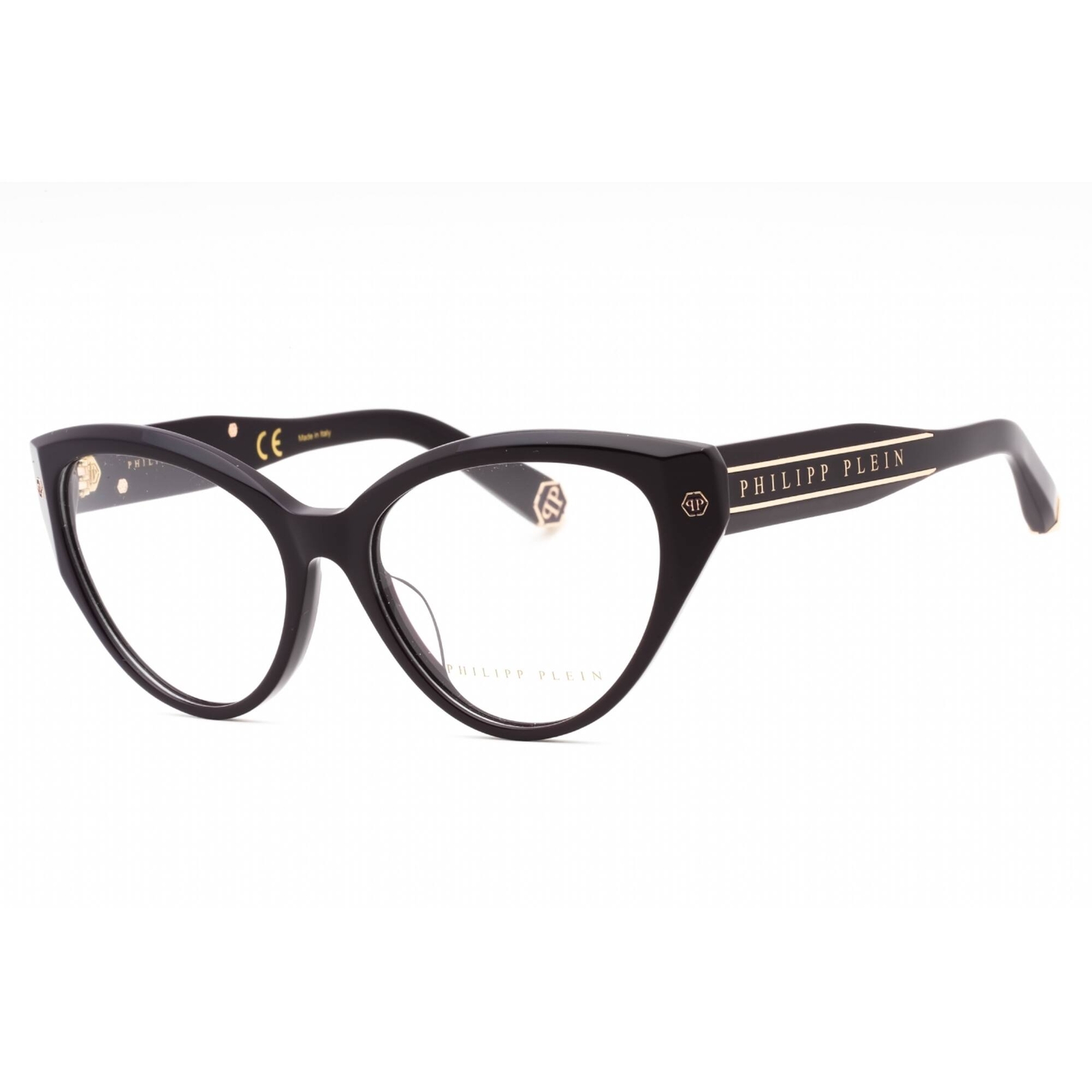 Женские очки Philipp Plein в блестящей фиолетовой пластиковой оправе Cat Eye VPP052M 09NU