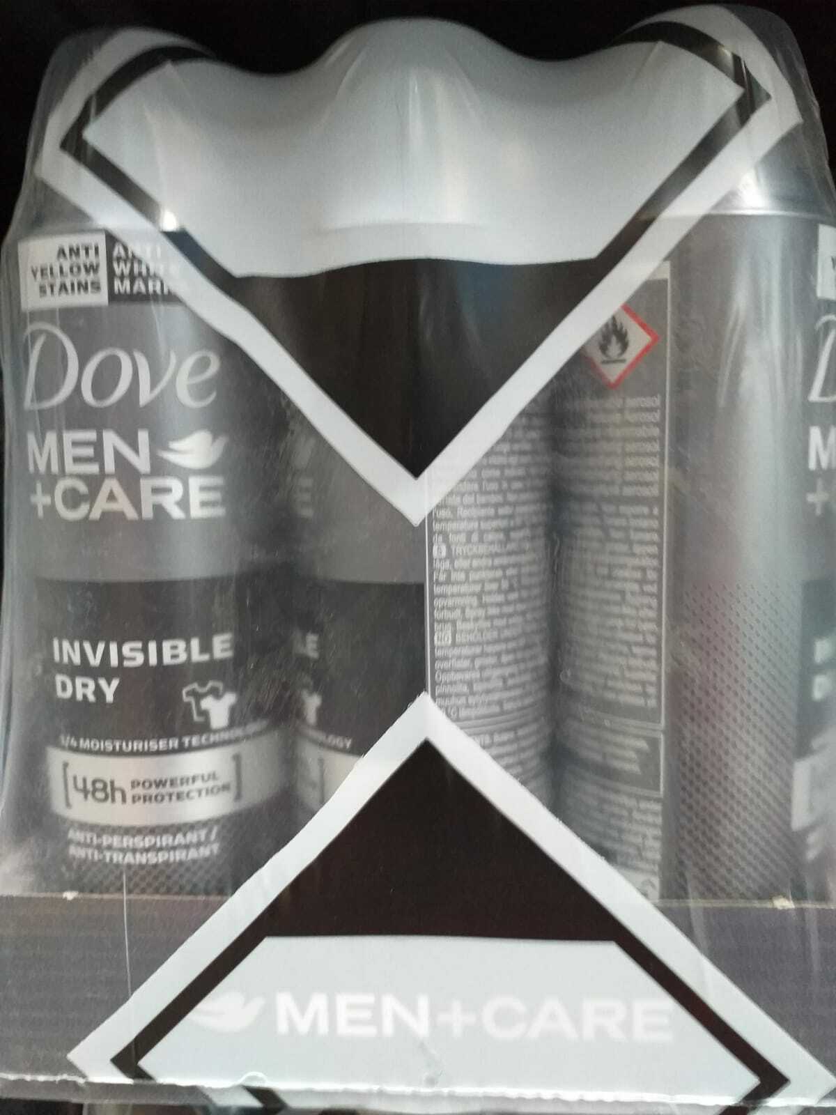 12 pz Dove Deo Spray Men + Care Invisible Dry 150ml Deodorante Protezione 48h