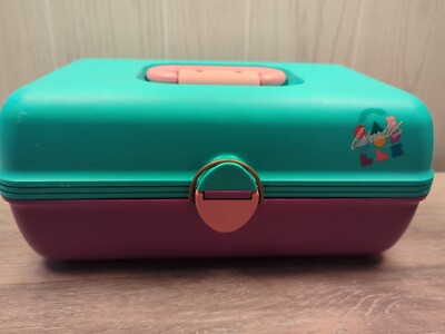Vintage 90's Caboodles Case Model 2620 Plano Teal, Pink Purple EUC