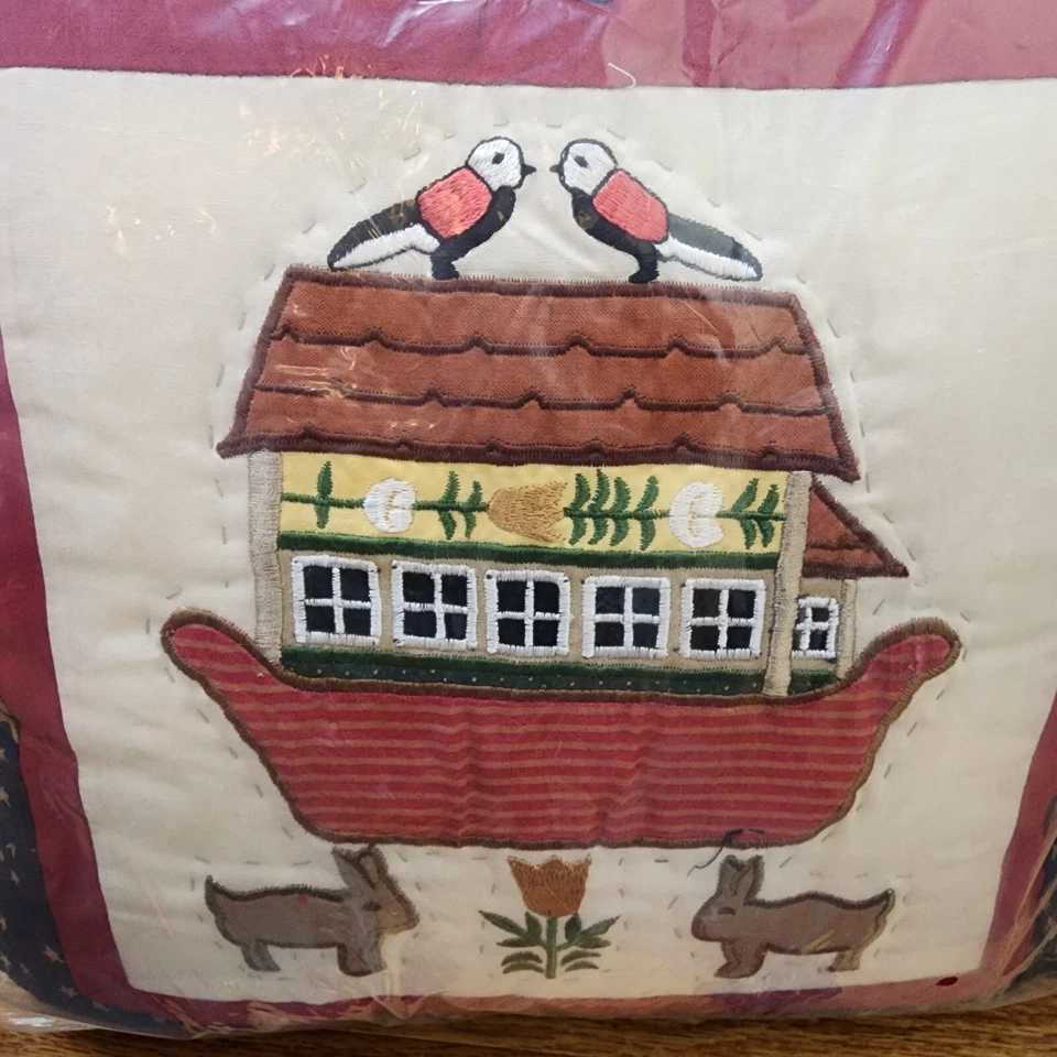 Noah's Ark Pillow And Bunting Animals Multi Quilted Nursery Biblical Story New - Image 4 of 4