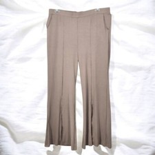 White Birch Taupe Ribbed Wide Leg Palazzo Pants Elastic Waist Comfort 3X Beige
