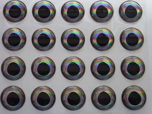 B 100 X 3D HOLOGRAPHIC 5MM REAL FISH EYES FOR FLY TYING,LURE,FLIES,PIKE,BASS,