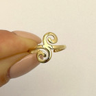 Adjustable Toe Ring Real 14K Gold Swirl