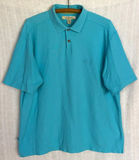 Tommy Bahama Men's Large Blue w/ Blue Marlin Logo Short Sleeve Polo Shirt