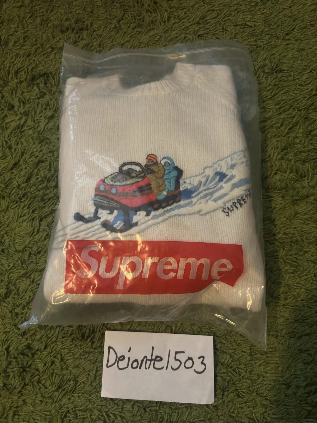 Pull motoneige Supreme blanc FW 2024   Taille LARGE   En main et prêt à expédier