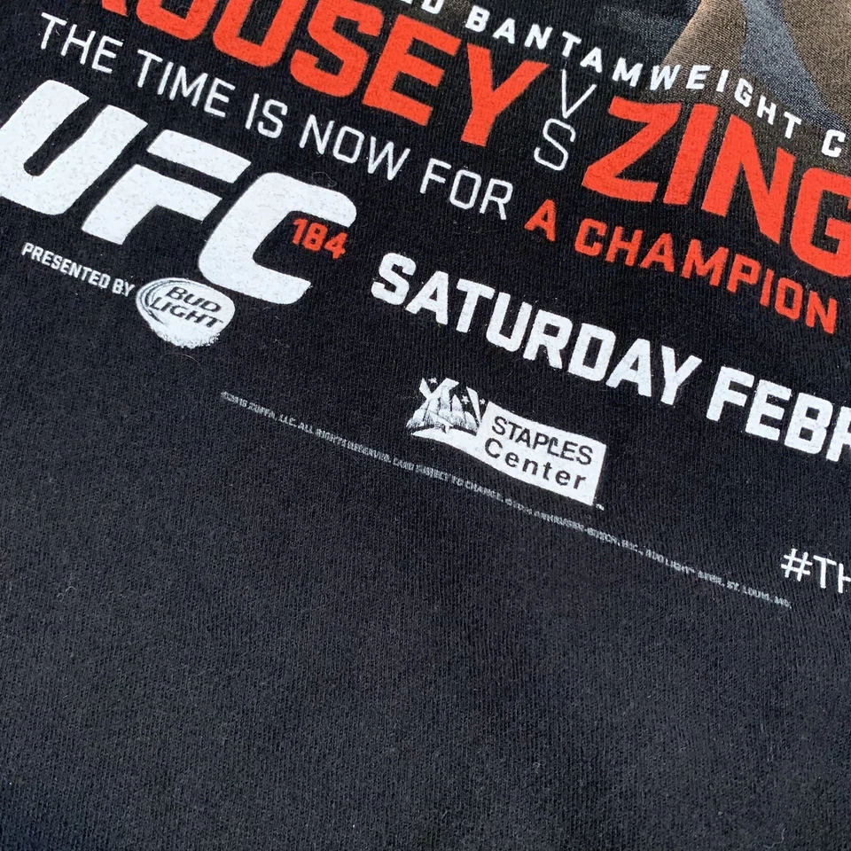 UFC 184 Shirt Mens 3XL Black Ronda Rousey Bantamweight Championship MMA XXXL - Image 3 of 4