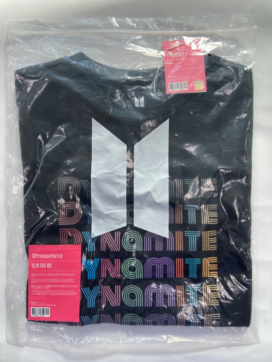 FACTORY SEALED BTS DYNAMITE Official Merch S S TEE T SHIRT 02 BLACK