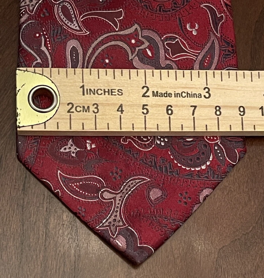 Corbata de cuello Geoffrey Beene roja hecha a mano 100 % seda para hombre hecha en China Foto 4 de 4