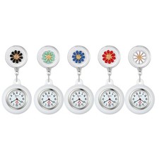 Flower Petal Clip-on Fob Pocket Nurse Watch Brooch Silicone Hanging Stretchable