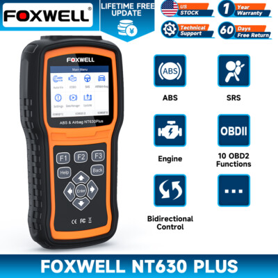 FOXWELL NT630 Plus Car Code Reader Bidirectional OBD2 Scan Tool ABS Bleeding SAS