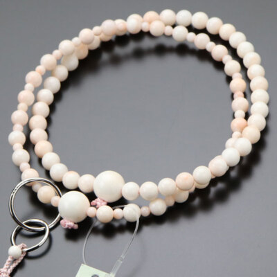 Jodo shu Buddhist Mala Juzu Prayer beads Japan Kyoto Pink Coral March Birthday