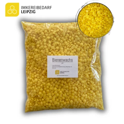 MARKENLOS 500g Bienenwachs Pastillen gelb/orange Kerzen Möbelwachs Kosmetik