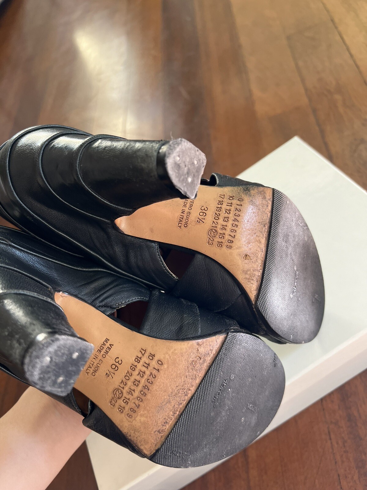 MAISON MARTIN MARGIELA 2008 BLACK Twist Wrap LEATHER … - Gem